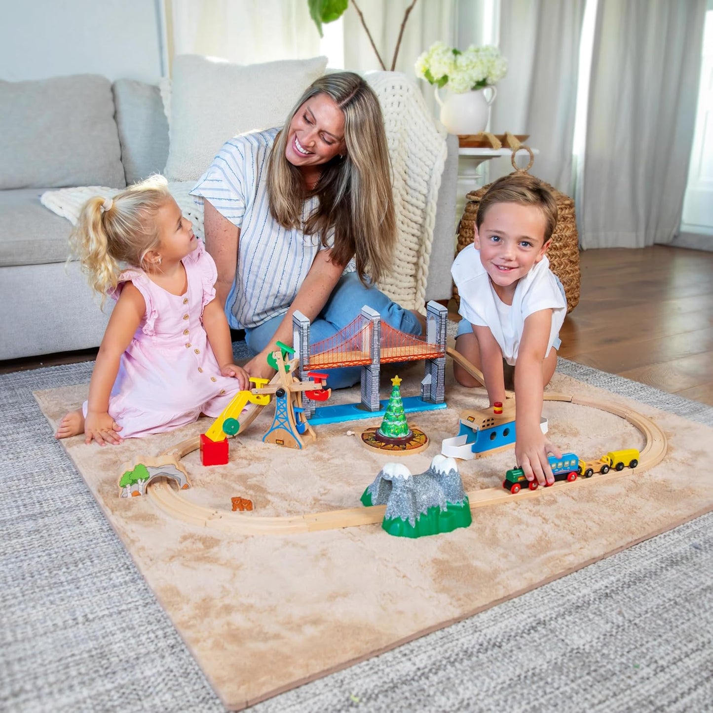 Carpet Squares Puzzle Mat Plush Interlocking Carpet Tiles, Anti Slip Jigsaw Flooring Playmat Playroom Rug for kids (Brown)